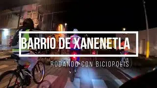 Rodando con Biciopolis, en el barrio de Xanenetla Puebla.