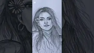 A Carefree Beautiful Girl Drawing | Relaxing Pencil Sketch Art 🎨#art #viralshort #shorts