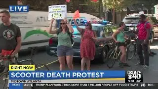 Protestors block major roadway in protest of scooters
