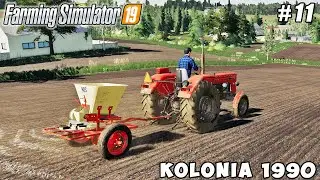 Spreading fertilizer and herbicide, harvesting wheat | Kolonia 1990 | Farming simulator 19 | ep #11