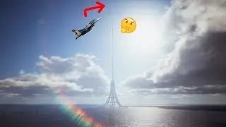 Ace Combat 7 - Trying to Fly into the Space Elevator from the top