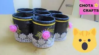 diy desk organizer | how to make pen stand with bangles | chota crafts | diy | 5 minutes craft hacks