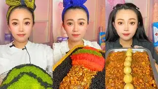 Extreme Colorful Snack ASMR Mukbang | Spicy Crunchy Egg Mix & Chinese Eating Sounds #307