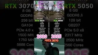RTX 3070 vs RTX 5050 | 2020 vs 2025 GPU Comparison 🔥 #RTX3070 #RTX5050
