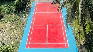 Badminton Ground Painting 2025 White Red To Blue Berger Floor Paints ALIYA PAINTING #Tech 
