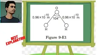 The structure of a water molecule is shown in figure (9-E1). Find the distance of the centre of mass