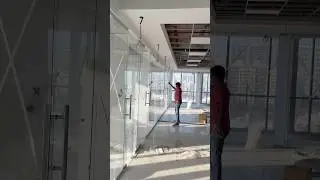 Office interior work in progress #officeglasspartion#interiordesign #modernofficespace #officefitout