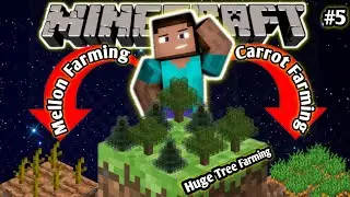 My Simple & Efficient Tree, Carrot, & Melon Farms (One Block Survival)