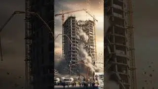 💥 Massive Earthquake Hits Construction Site &ndash; Tower Collapses in Seconds!  #disaster #contructions