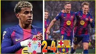 BAR&Ccedil;A 4-2 CELTA VIGO LEWANDOWSKI TRIPL&Eacute; !! LAMINE YAMAL D&Eacute;CISIF LE BAR&Ccedil;A REVIENT A 3 POINTS DU REAL