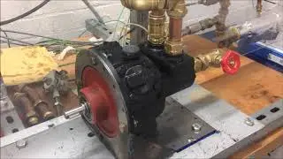 Expander test rig with piston motor running compressed air and steam