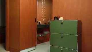USM Haller | F&uuml;rs Badezimmer: Highboard in olivgr&uuml;n | smow