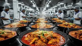 How Chicken Karahi Is Made in a Factory | Massive Food Production Line