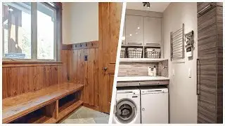 75 Slate Floor Laundry Room With An Utility Sink Design Ideas You'll Love ♡