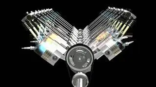 ANIMA&Ccedil;&Atilde;O 3D DE SINCRONISMO DO MOTOR V8 EM FUNCIONAMENTO