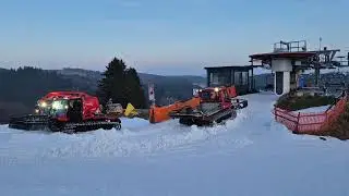 Sneeuwpistes repareren met pistenbully