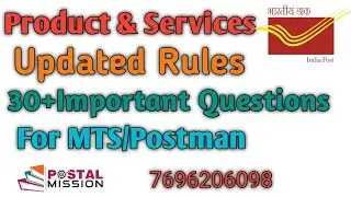 Product & Services/30+Important questions/for MTS/PM/PA/SA@Postal Mission ​