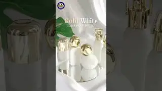 🕊️👰🏻&zwj;♀️Gold white glass pump bottle👰🏻&zwj;♀️🕊️📣ผลิตเริ่มต้นที่ 3,000 ชิ้น เท่านั้น!