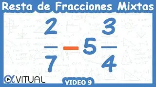 🟠 RESTA de una FRACCIÓN PROPIA y una MIXTA 👉con Diferente Denominador👈