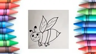 Простой и легкий рисунок медоносной пчелы 🐝 для детей|Рисунок медоносной пчелы для детей|#drawing...