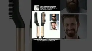 Multifunctional Electric Professional Beard Hair Straightener Comb Brush #gift #beard #hairbrush