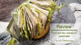 Floral herb fairy Junk journal handmade, Botanical witchy planner, nature forest art spellbook