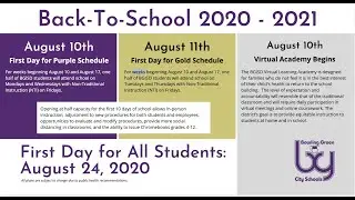 BGISD Back to School Announcement