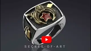 Shriner Ring Masonic Freemason Jewelry Masonry 925 Silver 24K Gold-Plated Parts