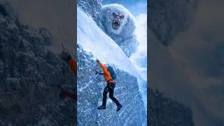 Mountain climber wasn't prepared for this encounter 😰 #mountaineering #yeti #survival