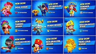 JESSIE ALL SKINS UNLOCK ANIMATIONS | Brawlstars