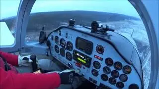 Landing with sudden turbulence on final. Přist&aacute;n&iacute; LKCS-RWY 09-turbulence na fin&aacute;le.
