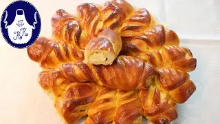 Hefegebäck als Stern mit Quarkfüllung, fluffig und lecker