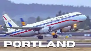 🇺🇸✈️ Рай авиации! Заснеженный Маунт Худ и впечатляющий авиаторрафик в Портленде (PDX/KPDX)