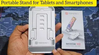 Portronics Modesk 100 Desktop Foldable Mobile & Tablet Holder with Anti Slip Strips