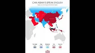 English Proficiency Index in Asian Countries! #map #asia #english #proficient #youtubeshorts