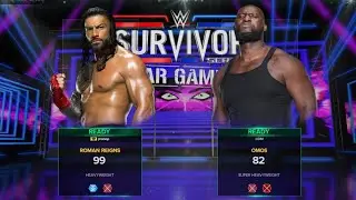 WWE 2K23 Roman Reigns vs. Omos - Survivor Series War Games [Steel Cage]