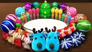 Christmas Slime | Mixing Makeup and Glitter into Slime ASMR! Satisfying Videos #514