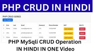 PHP CRUD ¦¦ CRUD Operation in PHP MySQL ¦¦ Create, Read, Update, Delete