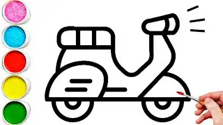 Beautiful Scooter Drawing, Painting & Coloring For Kids and Toddlers_ Kids Art