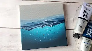 Underwater painting / easy acrylic painting for beginners 🌊 #shorts