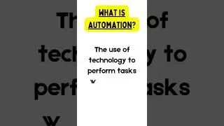 What is automation? #definition #shorts