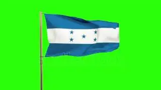 Honduras flag waving in the wind. Green screen, alpha matte. Loopable animation Stock video by