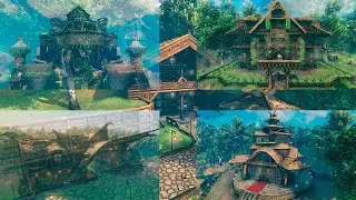 Valheim - My  last Built Buildings  (base, house and castle) - spring and summer 2023