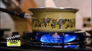 Vessels over gas stove