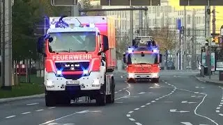 Leipzig Einsatzfahrten BF DRK JUH MHD KatS Übung (NKTW mit österreichischer Tonfolge) [24.10.2015]