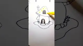 draw mushroom house#youtubeshort #drawingcartoons #easydrawing #feedshort #howtodraw  #shortdrawing