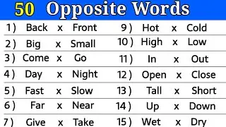 Write Opposite Words |  Opposite Words 50 | विलोम शब्द | Opposite words in English | अपोजिट वर्डस