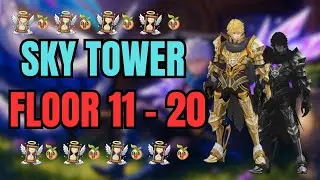 Sky Tower Floor 11 - 20 Nostalgia Raid ft. Equalizer Guild and Friends | Aura Kingdom Impact