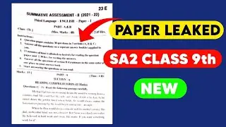 AP 9th Class English SA2 Exam Full Question Paper REAL | AP Final Exam Question Paper