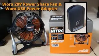 Вентилятор Worx 20 В Power Share и USB-адаптер для зарядки